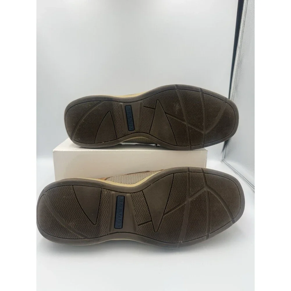 Sperry Top-Sider Intrepid Boat Shoes Tan Leather Men's Size 11.5 2-Eye Lace Up